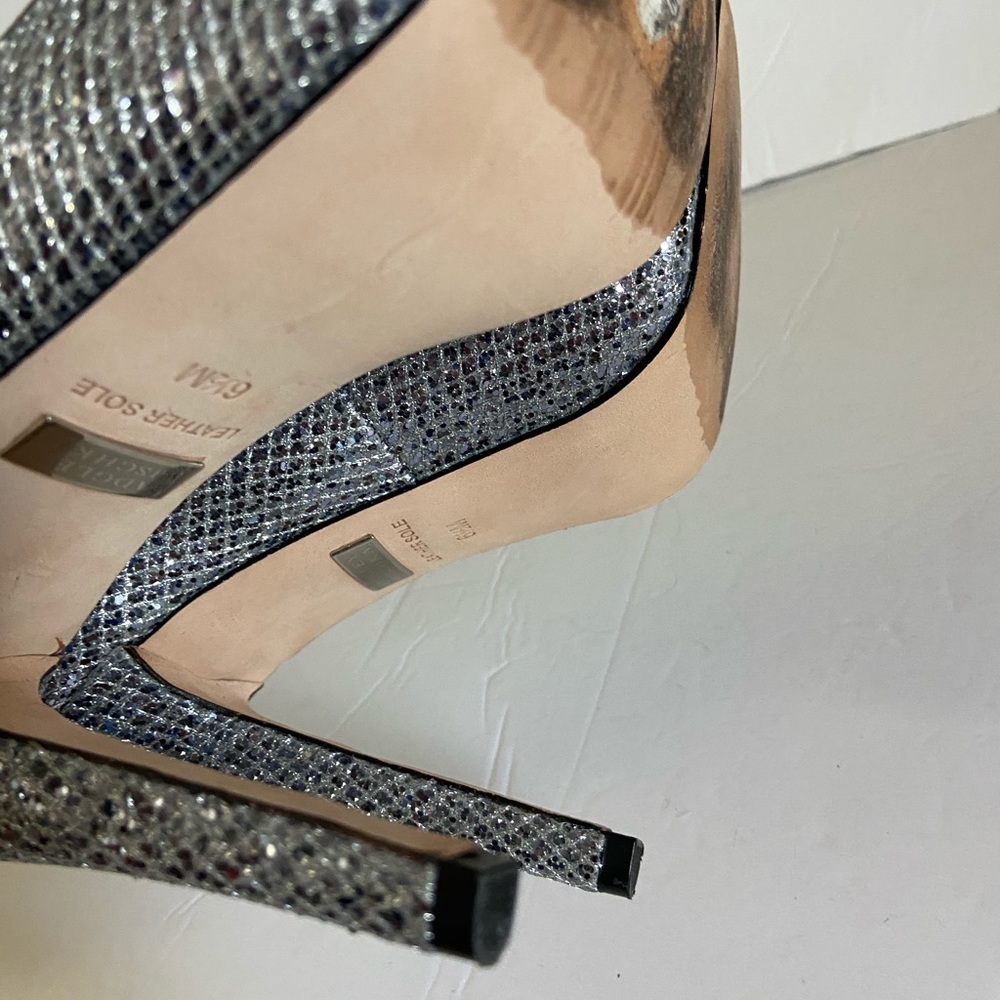 Badgley mischka silver sparkle peep toe heels 6.5 - Picture 7 of 10